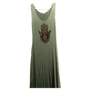 Body hugging Hand of Fatima maxi dress